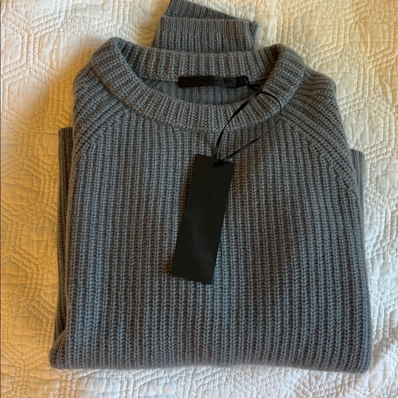 NWT! Jenni Kayne Cashmere Fisherman Sweater in Dusty Blue - S - Picture 7 of 8